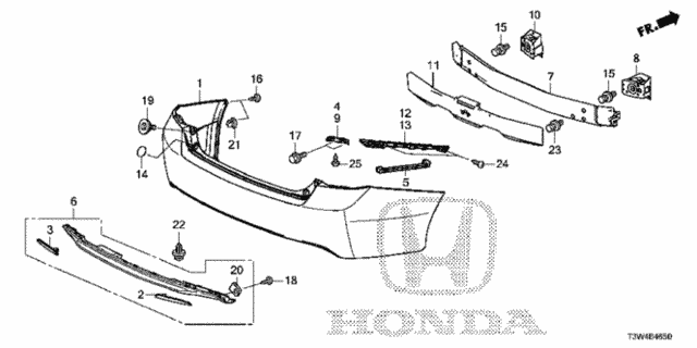 Rear Bumper (1) for 2014 Honda Accord #0