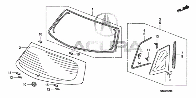 Rear Windshield - Quarter Windows for 2007 Acura RDX #0