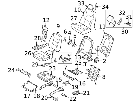 Passenger Seat Components for 2008 Volvo XC70 #1