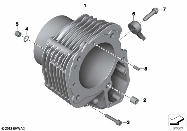 11117710477 - Engine: Left Cylinder, Black - Ab for BMW-Motorrad Image image