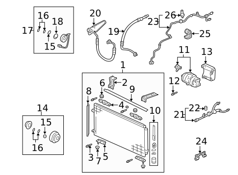 Condenser, Compressor & Lines for 2007 Honda Pilot #0