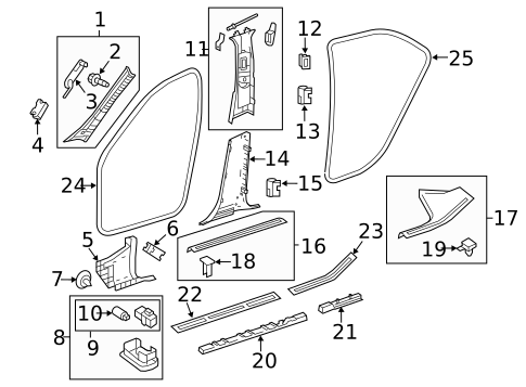 Interior Trim - Pillars for 2016 Mercedes-Benz E63 AMG S #1
