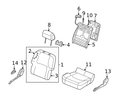 Passenger Seat Components for 2008 Nissan Frontier #0