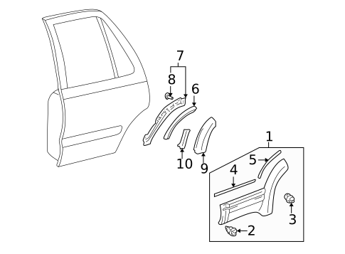 Exterior Trim - Rear Door for 1997 Toyota 4Runner #0
