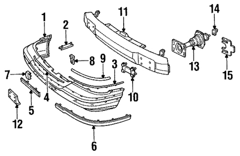 Bumper & Components - Front for 1996 Buick Commercial Chassis #0