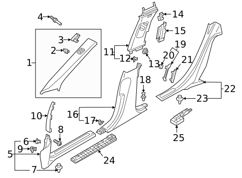 Interior Trim - Pillars for 2025 Audi A8 Quattro #0
