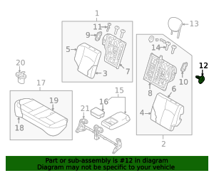 2014-2019 Nissan Versa Note Folding Seat Lock Striker 88642-3VL0A | OEM ...