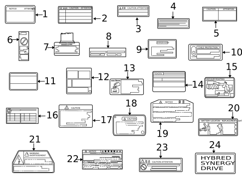 Labels for 2007 Toyota Camry #1