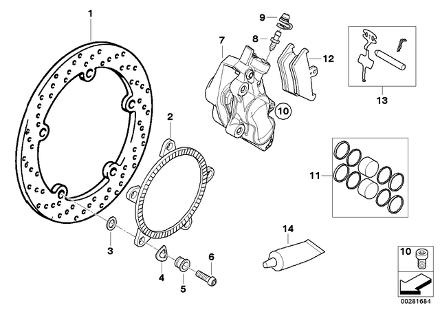 34117670939 - Brakes: Brake Rotor, Front - D=320/5mm for BMW-Motorrad Image