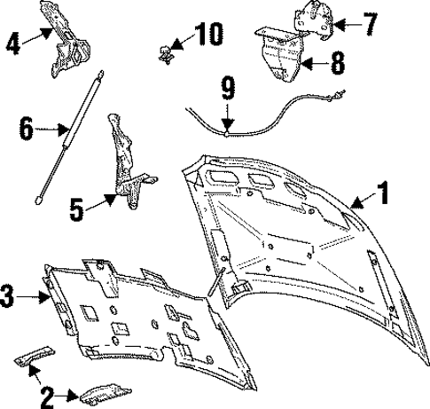Hood & Components for 1999 Mercury Sable #0