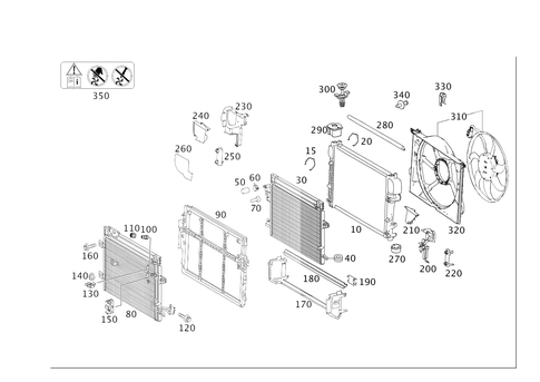 Radiator, Mounting, and Covering for 2008 Mercedes-Benz CL600 #0