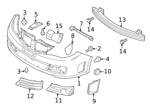 Bumper & Components - Front for 2008 Subaru Impreza #0