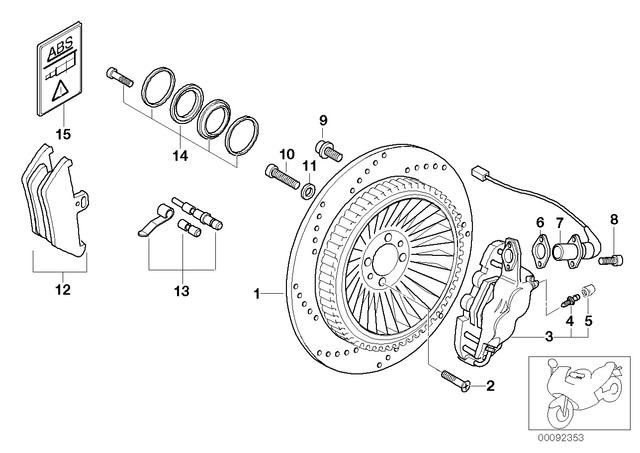 34217711093 - Brakes: Rear Brake Disc - Abs for BMW-Motorrad Image
