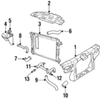 F3LY16138A - Cooling System: Radiator Support for Lincoln: Mark VIII Image