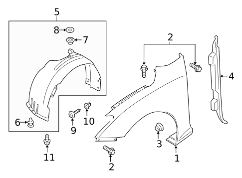 Fender & Components for 2021 Hyundai Veloster N #0