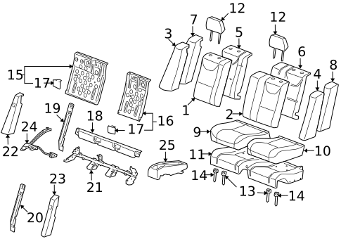 Rear Seat Components for 2006 Pontiac G6 #0