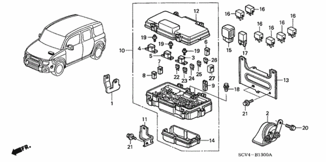 Control Unit (Engine Room) for 2005 Honda Element #0