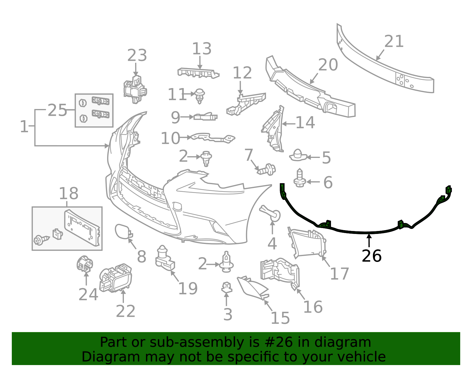 82114-53070 - Parking Aid System Wiring Harness 2014-2016 Lexus