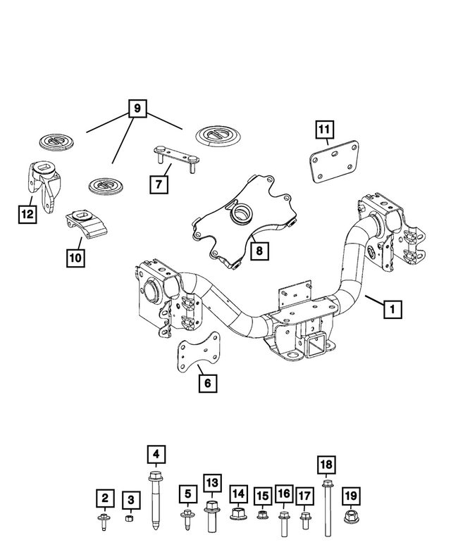 6102054AA - Frame, Bumper and Fascia: Hex Weld Nut for Mopar Image image