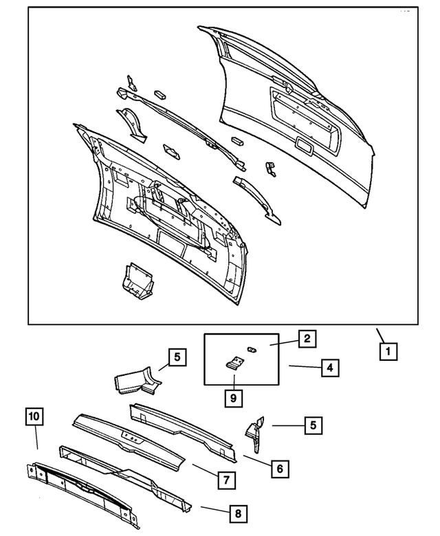 5135945AA - Body Sheet Metal Except Doors: Liftgate for Mopar Image