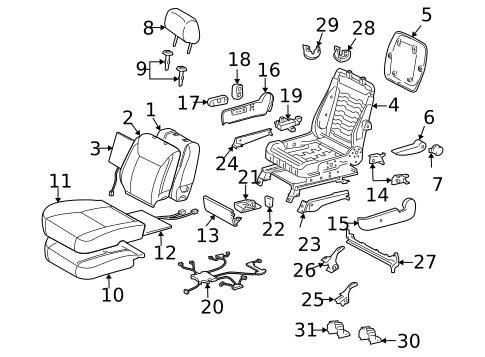 Front Seat Components for 2005 Toyota Sienna #7