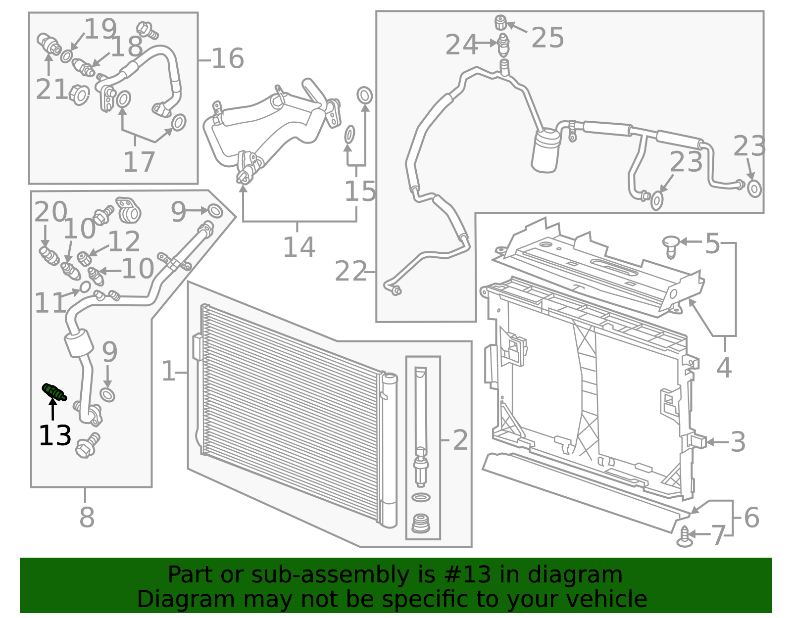 1994-2015 GM Air Conditioning Refrigerant Temperature Sensor 19130607 ...