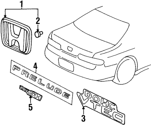 Exterior Trim - Trunk for 2000 Honda Prelude #0