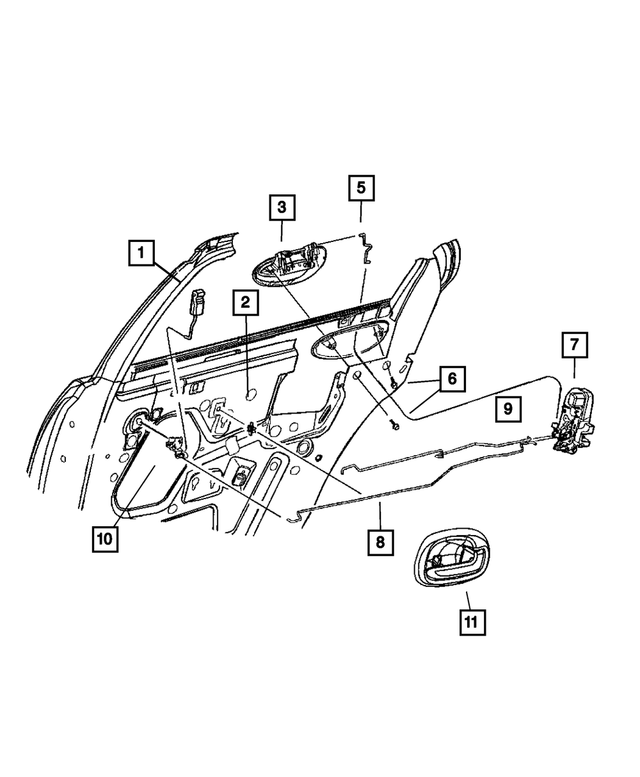 QA50TZZAF - Doors and Related Parts: Exterior Door Handle, Right for Mopar Image