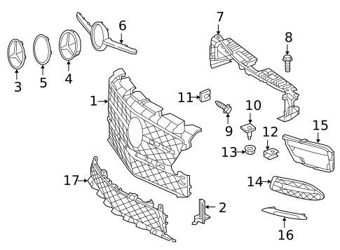 Grille & Components for 2014 Mercedes-Benz SLK250 #0