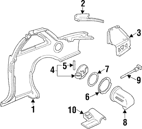 Quarter Panel & Components for 1997 Oldsmobile Achieva #0