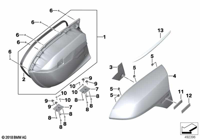 46548532050 - Frame and Mounting Parts: Cover with Gasket, Right -  for BMW-Motorrad Image