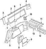 94018AA020EM - Body: Rear Quarter Trim for Subaru: Legacy Image