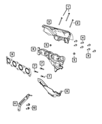 4693350AC - Engine 2.0L Four Cylinder: Exhaust Manifold Bracket for Chrysler: 200, Sebring | Dodge: Avenger, Caliber, Journey | Jeep: Compass, Patriot Image