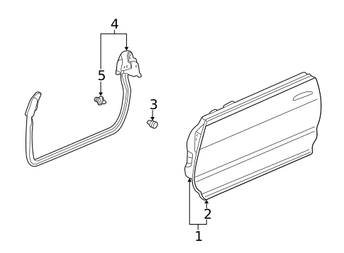 Door & Components for 1998 Acura Integra #1