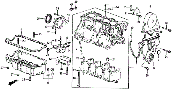Cylinder Block - Oil Pan for 1985 Honda Civic #0