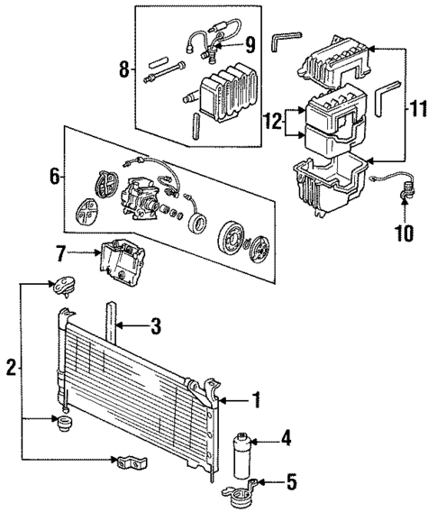 Condenser, Compressor & Lines for 1989 Honda Civic #0