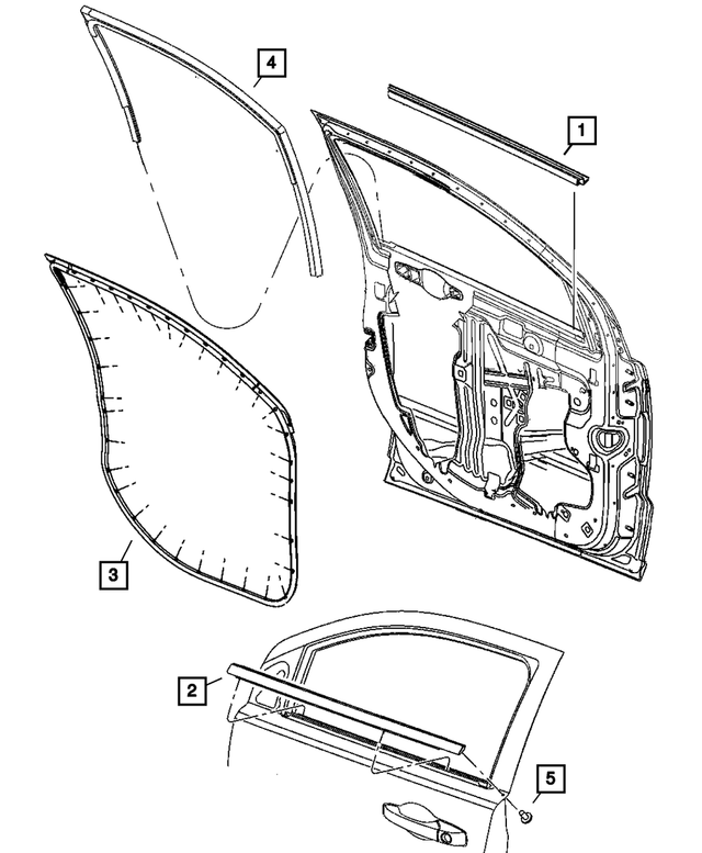 « 5074656AF – Doors, Door Mirrors and Related Parts : Chaussure De Glace De Porte Avant Joint D`etancheite, Côté Droit pour Mopar Image »