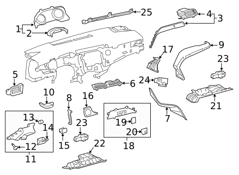 Instrument Panel Components for 2023 Toyota Camry #0