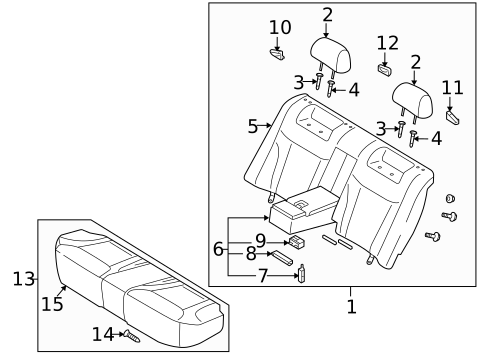 Rear Seat Components for 2004 Kia Amanti #0