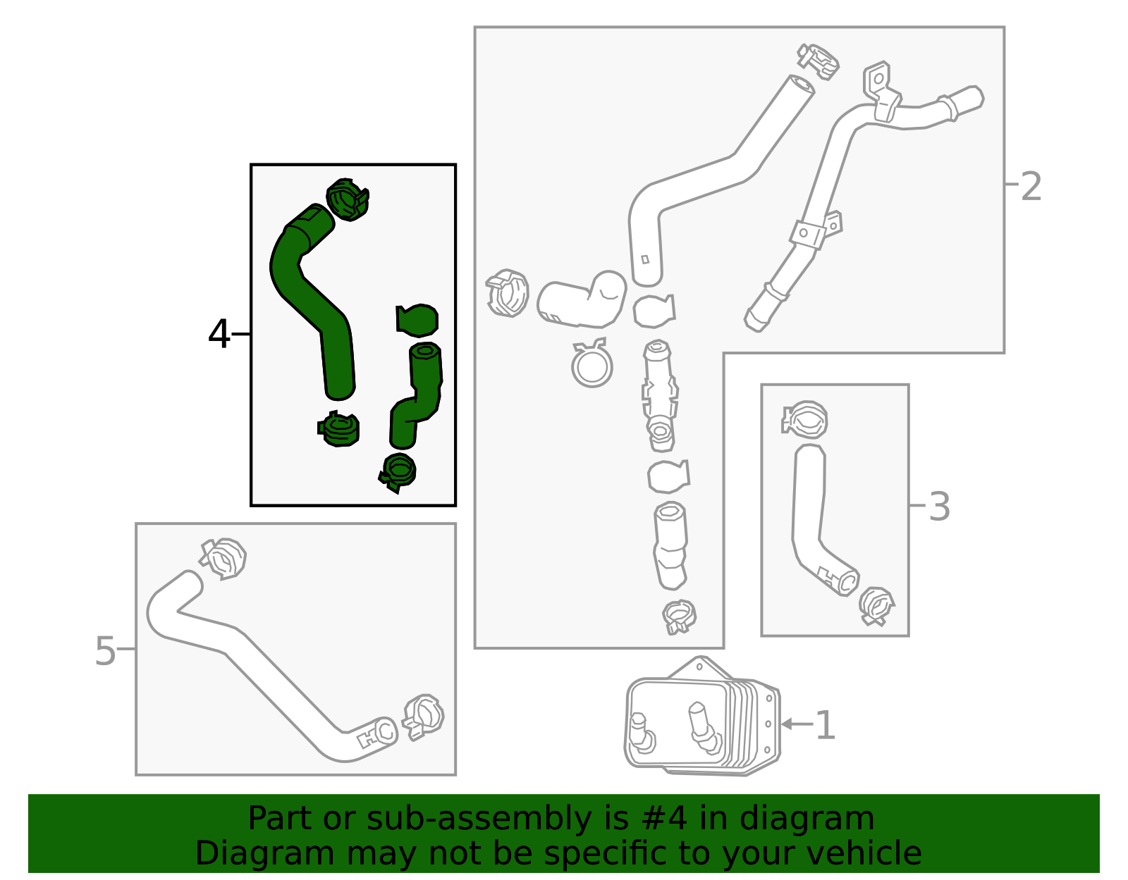 2019-2026 GM Engine Oil Cooler Coolant Hose 55487351 GM | GMPartsDirect.com