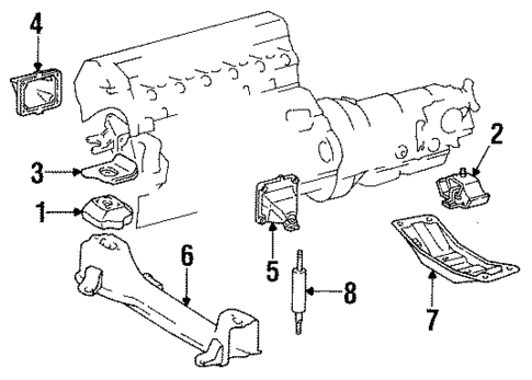 Engine & Trans Mounting for 1986 Mercedes-Benz 300 SDL #0