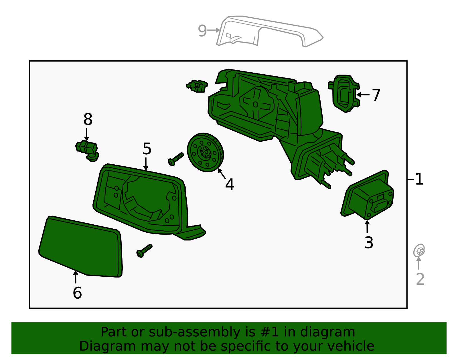 thumbnail interactive-video image 1 of Kool Vue Passenger Side Power Door Mirror For 2005-2008 Buick LaCrosse / Allure - Paintable, Non-Heated (BK18ER) 1 of 3
