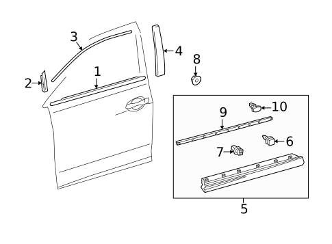 Exterior Trim - Front Door for 2021 Lexus RX350L #0
