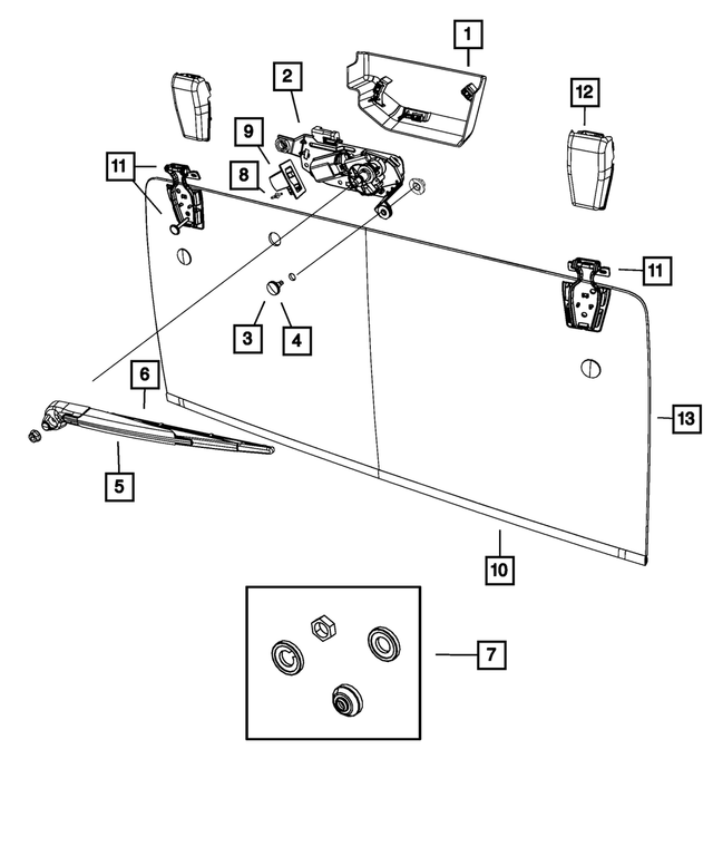 « 68030981AA – Wiper/Lock Cylinder and Keys : Vis, Fixation Moteur Et Support pour Mopar Image »