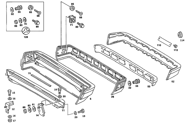 2018801171 - Attachment Parts: Bumper for Mercedes-Benz: 190, 190D, 190E Image image