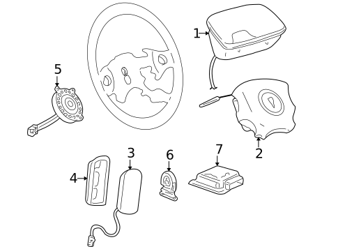 Air Bag Components for 2002 Pontiac Aztek #0