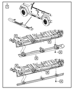 82210571AB - Mopar Accessories - Component Parts: Full Running Board Kit for Jeep: Wrangler Image