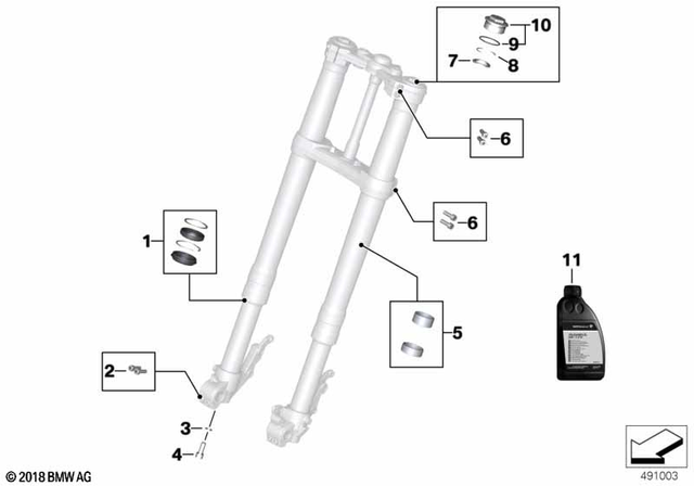 83105B57B43 - Service and Scope of Repair Work: Telescopic Fork Oil, Type4 - 1000ML for BMW-Motorrad Image