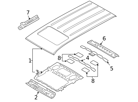 Roof & Components for 2007 Hyundai Entourage #0