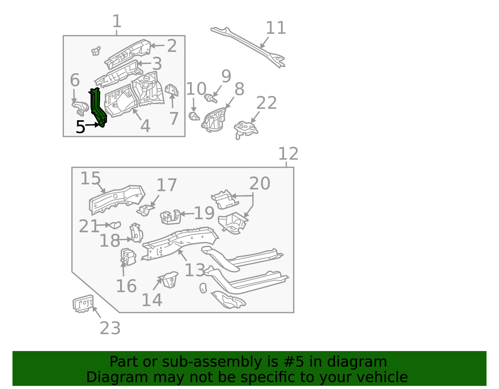 53713-06040 - Fender Apron Extension 2004-2008 Toyota Solara | Longo ...